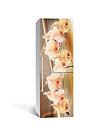Наклейка на холодильник Zatarga «Светло-персиковая орхидея» 650х2000 мм виниловая 3Д наклейка GG, код: 6440949