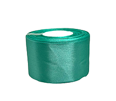 Атласна стрічка 5 см, колір бірюзовий, 1 рулон (23 м), Бірюзовий