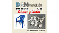 Аксессуары для диорамы. Пластиковые стулья 8 шт. irs