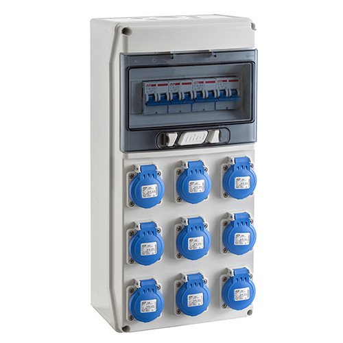 Щит з розетками 9xSchuko, IDE CSN9PT/RR на 9 модулів IP44 SV6305/P захист (9xС16/1 6kA), фото 1