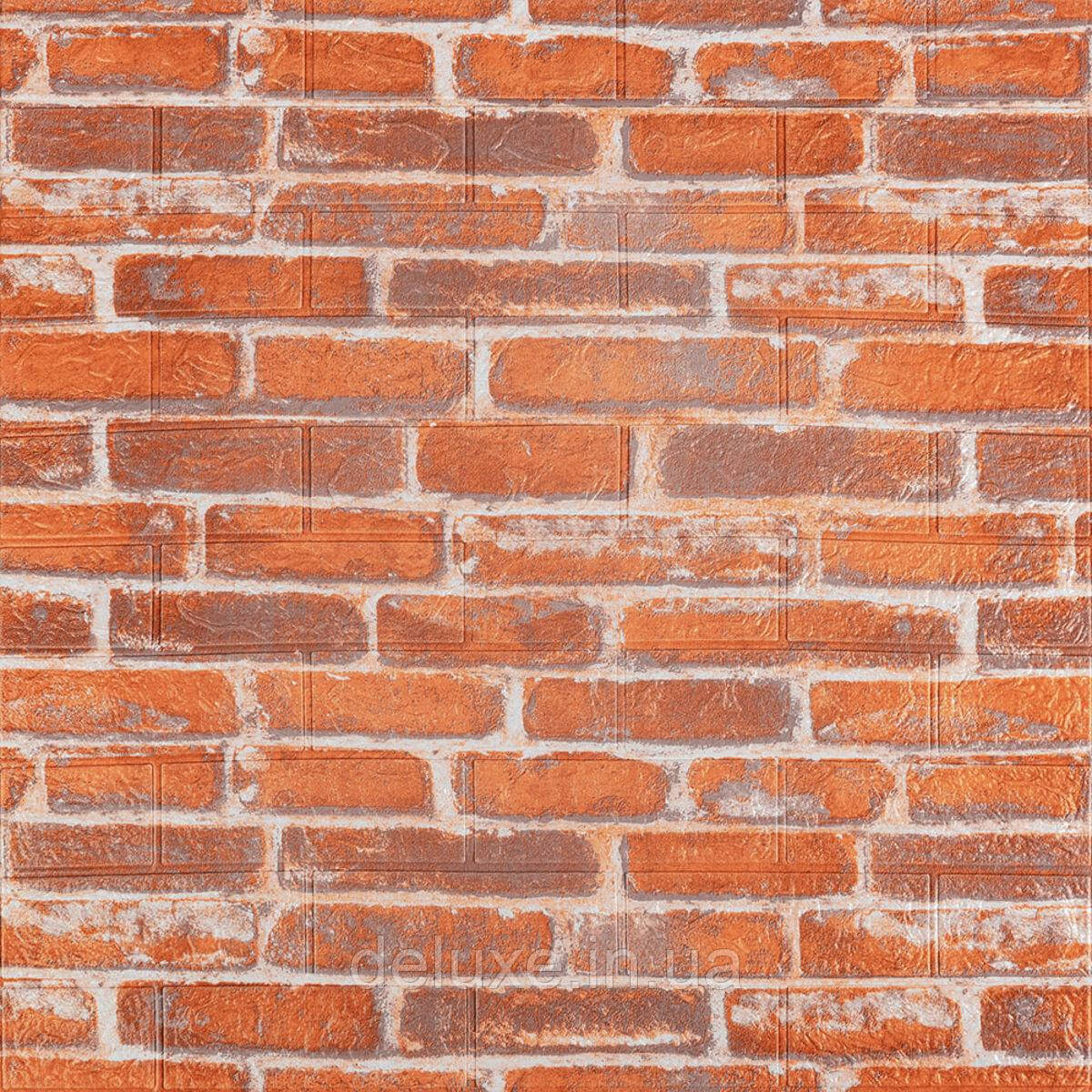Декоративна 3D панель самоклейка 700х770х3мм Руда Катеринославська цегла (044-3) SW-00000696, фото 1