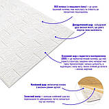 Самоклеющаяся 3D панель под белый кирпич в рулоне 19600x700x3мм (R001-3-20) SW-00001392, фото 3