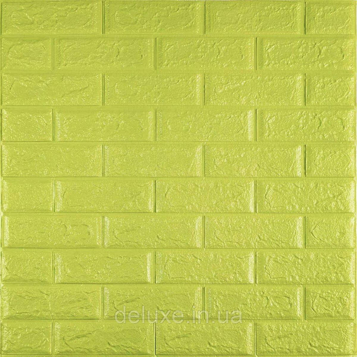 3D панель самоклеющаяся кирпич оттенок лайма 700х770х5мм (300-5) SW-00001331, фото 1