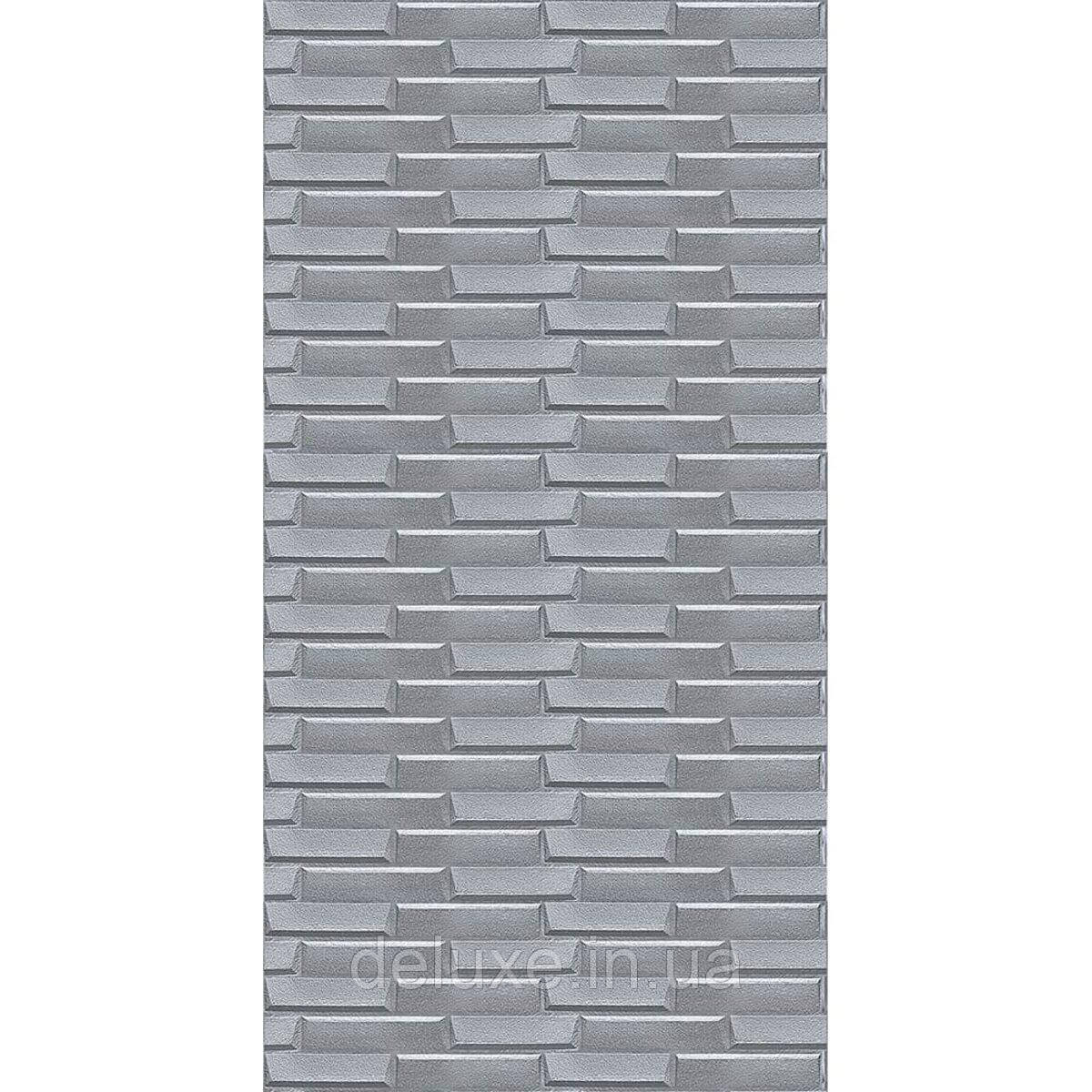 Самоклеюча 3D панель 3080x700x5мм Кладка Срібло SW-00001760, фото 1