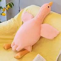 Детская игрушка плюшевая Гусак 90см игрушка обнимашка для сна Розовый