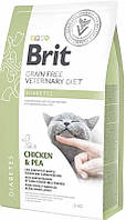 Сухой корм для кошек взрослых Brit VetDiets при диабете и гипергликемии c курицой и горохом 2 FS, код: 7567957