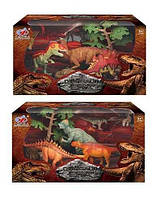 Набор динозавров Q 9899-206 2 вида, 7 элементов, 5 динозавров, 2 аксессуара, в коробке irs