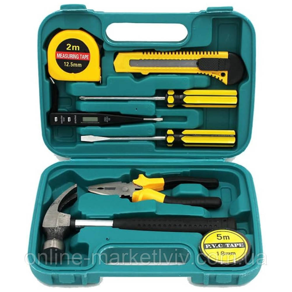 Набір інструментів у кейсі 9в1 / Набір ручних інструментів / Комплект інструментів, фото 1
