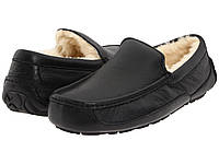 Мужские UGG Ascot Leather Black-106 UGG Черный 45 (14) Мужской Натуральная кожа (UGG106_45 GR, код: 2310606