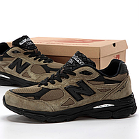 Кроссовки мужские и женские New Balance 990 Khaki Black / Нью Баланс 990 хаки