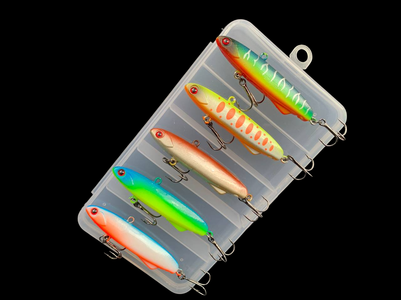 Воблер Раттлін SHIRITEN Baguette VIB 70 мм 16.7g (набір 5шт+коробка), фото 1