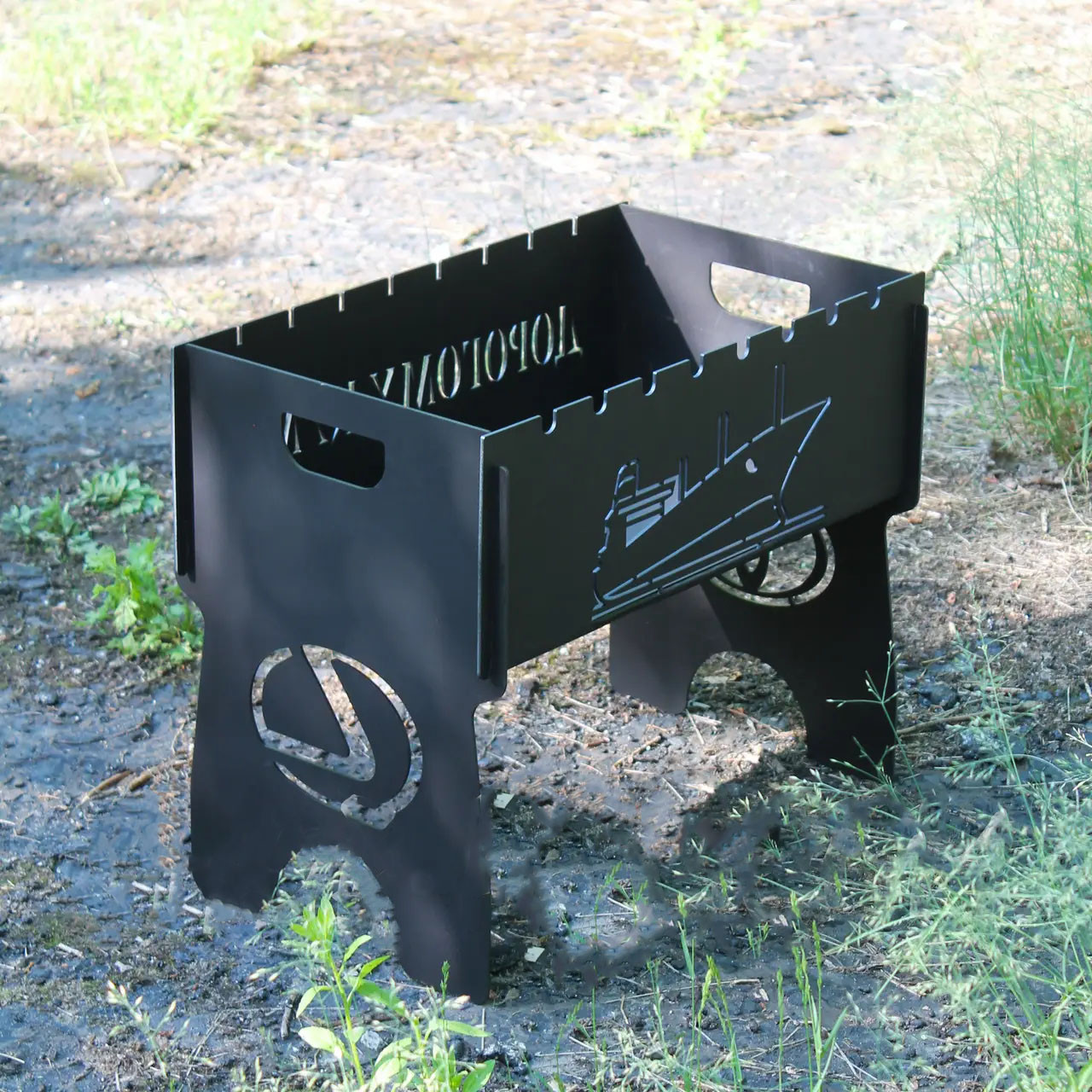 Мангал розбірний на 8 шт з індивідуальним гравіюванням - у подарунок. Мангал для подарунка, фото 1