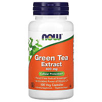 Зеленый чай NOW Foods Green Tea Extract 400 mg 100 Veg Caps SX, код: 7518386