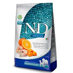 Farmina N&D Ocean Medium Maxi Cod Pumpkin - корм Фарміну з тріскою, гарбузом та апельсином для собак
