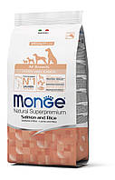 Корм Monge Monoprotein Puppy and Junior All Breeds Salmone сухой монопротеиновый с лососем дл GR, код: 8451686