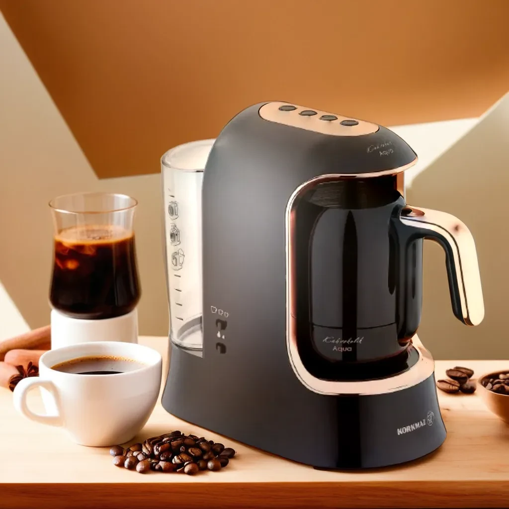 Кофемашина для дома, кофеварка Korkmaz Kahvekolik Deluxe Aqua Black ...