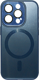 Накладка iPhone 15 Pro Sapphire Glass MagSafe Темно-синій