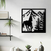 Современные картины для интерьера, Настенный декор для комнаты "Счастливая лошадь", стиль минимализм 20x20 см