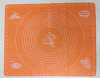 Силиконовый коврик A-PLUS для выпечки и раскатки теста 50*40 см оранжевый FS, код: 8248087