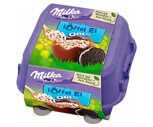 Шоколадні яйця орео Milka Loffel Ei Oreo 4шт 128 гр. Німеччина