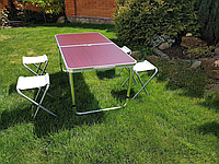 Раскладной столик для пикника и для выезда на природу, походной стол чемодан со стульями для отдыха на природе