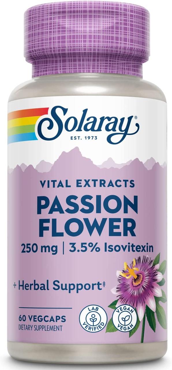 Пассифлора экстракт Passion Flower Aerial Extract Solaray 250 мг 60 вегетарианских капсул UT, код: 7701700 - фото 1 - id-p2166485705