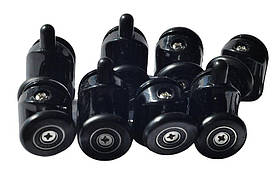 Комплект роликів Преміум для душової кабіни (СКЛ1001В+СКЛ1002В) нерж., 4+4 23 мм, чорний