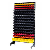Рекламный пристенный стеллаж с лотками 132 ящика, ТИП 2, стойка для мелочей с ящиками К П/С