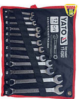 Набір ключів комбінованих гайкових YATO, 8-24мм, 12 шт. САТІН, YT-0362