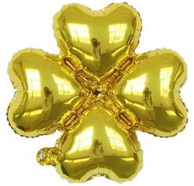 Фольгована куля конюшина золото 18" (Китай)