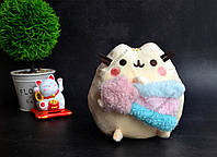 Пушин светлый новинка, игрушка мягкая плюшевая кот Пушин кэт Pusheen cat, пушин со звездой в лапках