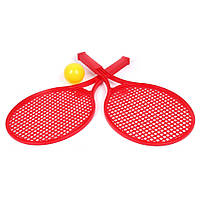 Игровой набор для игры в теннис ТехноК 0380TXK 2 ракетки+мячик Красный FS, код: 7616232