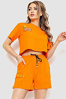 Костюм женский повседневный футболка+шорты оранжевый 198R123 Ager M FS, код: 8228213