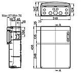 Щит з розетками 4xSchuko, 16A 4P, 32A 4P IDE CSN12PT на 12 модулів IP44 захист (4xС16/1, C16/3, C32/3 6kA), фото 2