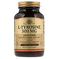 L-Тирозин L-Tyrosine Solgar 500 мг 100 вегетарианских капсул ST, код: 7408682