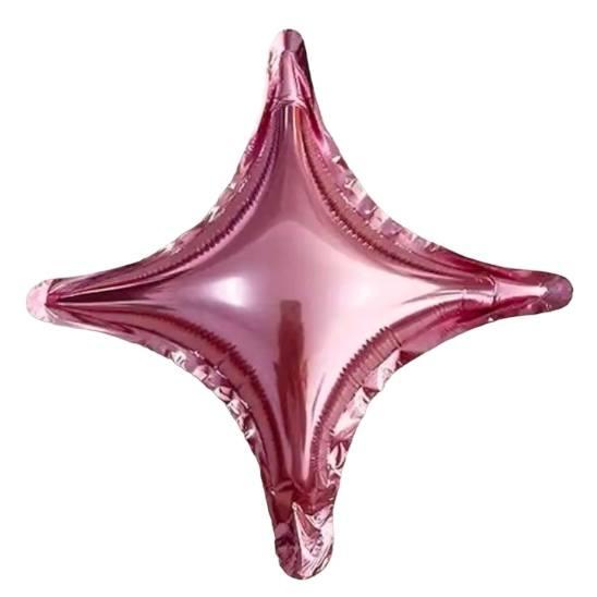 Куля зірка чотирикінцева рожева 10" (Китай)