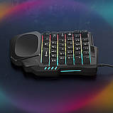Ігрова міні клавіатура провідна підсвічуванням геймерський кейпад для ігор Gamwing K13 RGB Keypad для однієї руки, фото 5