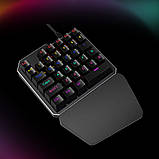 Ігрова міні клавіатура провідна підсвічуванням геймерський кейпад для ігор K9 RGB Keypad для однієї руки одноручна, фото 3