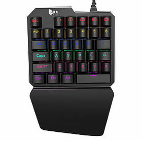 Ігрова міні клавіатура провідна підсвічуванням геймерський кейпад для ігор K9 RGB Keypad для однієї руки одноручна