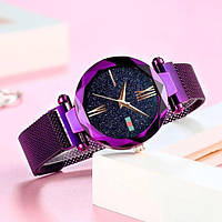 Женские наручные кварцевые часы Starry Sky Style Watch Фиолетовый