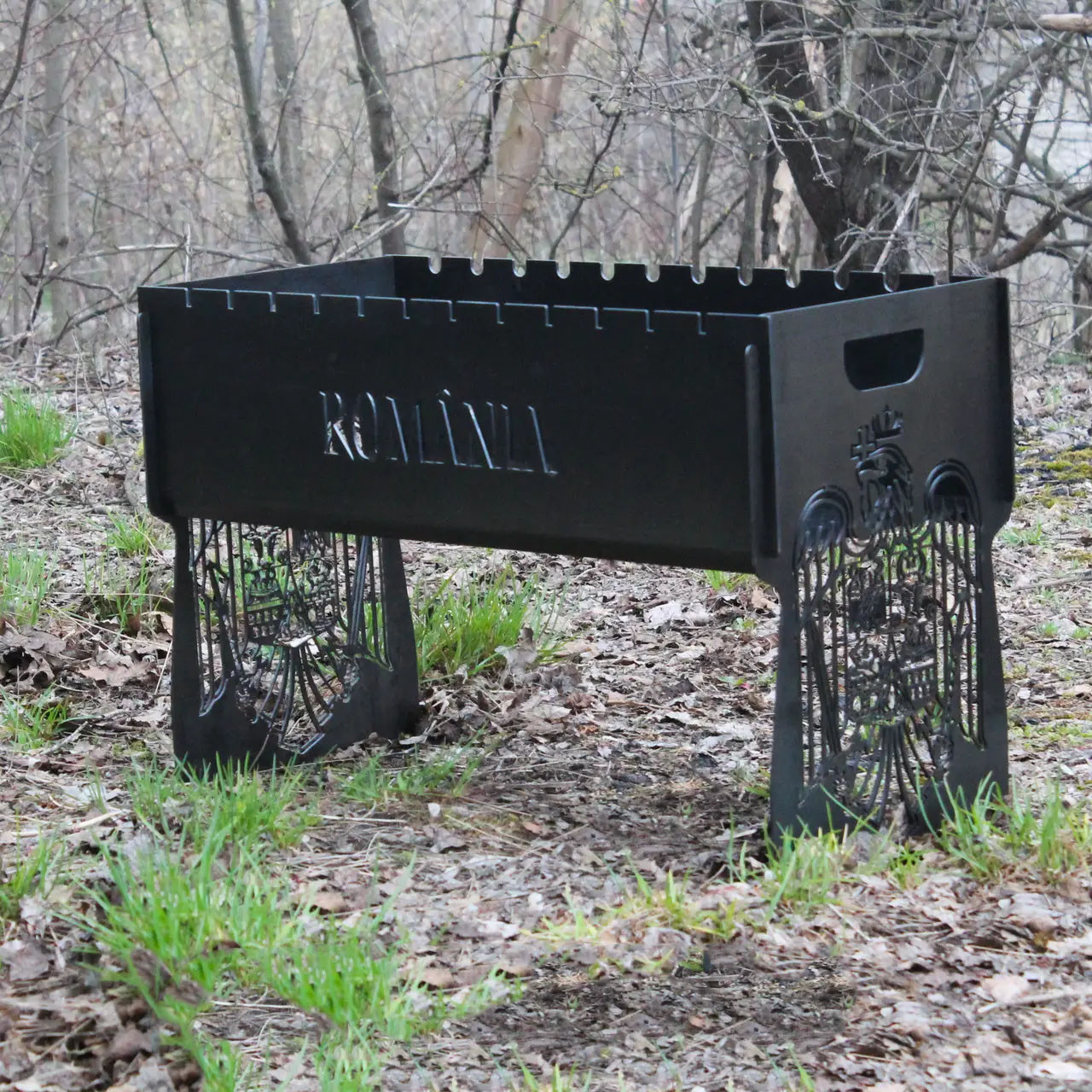 Мангал розбірний на 8 шт з індивідуальним гравіюванням – на подарунок. Розмір – 500х300х440 мм, фото 1