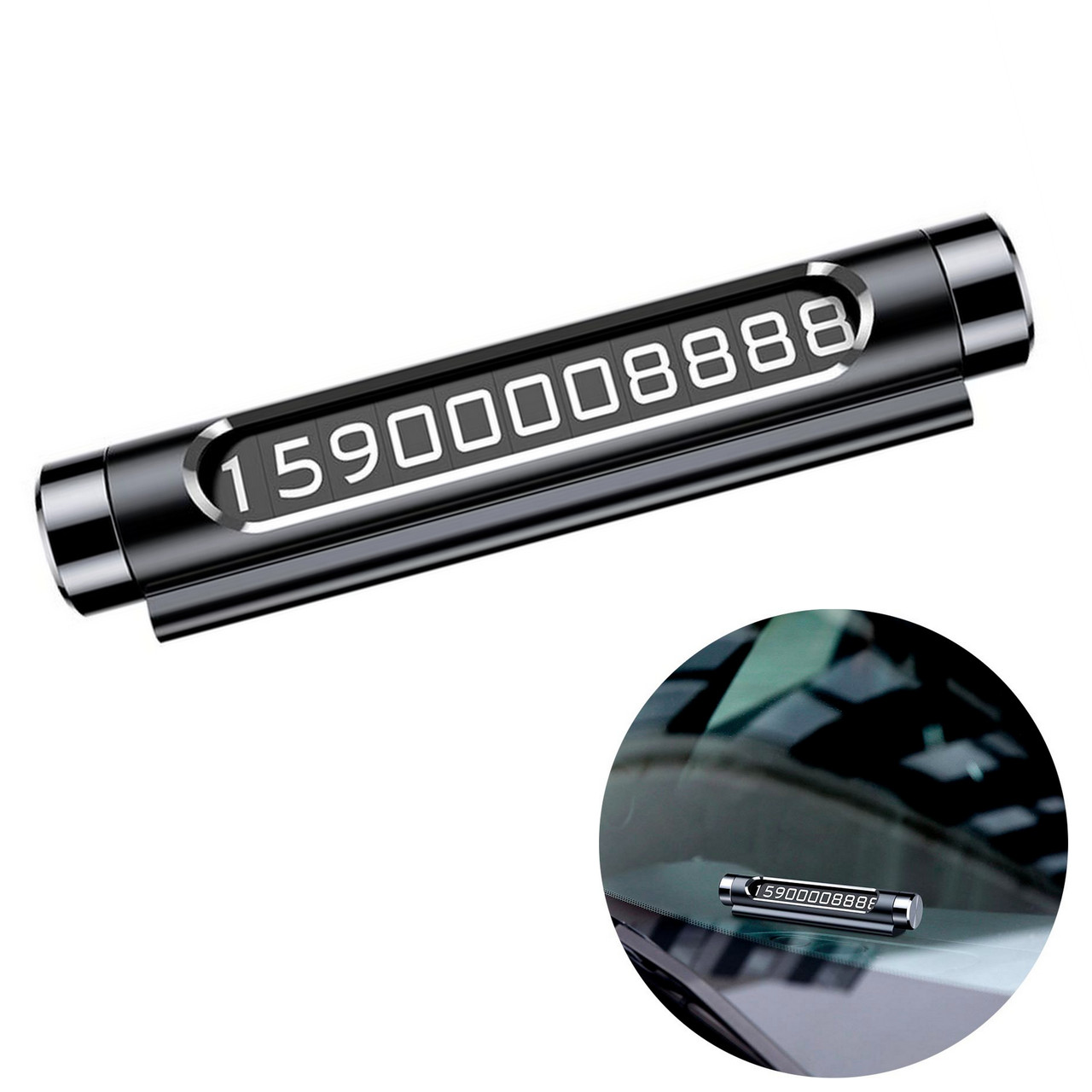 Паркувальна карта (автовізитка) на торпедо автомобіля Baseus Temporary Parking Number Card (ACNUM-01) Black