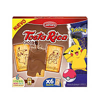 Печенье Cuetara Tosta Choco Leche Pokemon с молочным шоколадом 210г.