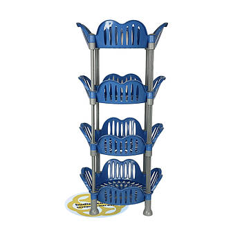 Пластиковий стелаж на 4 полиці, круглий, синій SNMZ