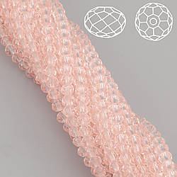 Намистини Swarovski огранювання рондель 3х2,5 мм Ø 0,8 мм 38 см (+-160 шт.) Пудровий прозорий