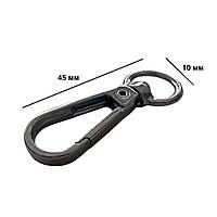 Карабіни металеві Ø 10 мм довжина 45 мм чорний для сумок застібка фурнітура