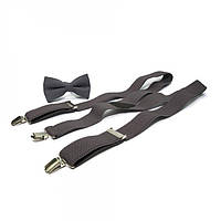 Набор Gofin suspenders подтяжки и бабочка Abp-12008 Темно-серый (ABP-12008) FE, код: 1234361