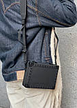 Сумка прямокутна 1020 крос-боді тренд через плече чорна, фото 9