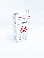 Картонні контейнери для збору і утилізації використаних шприців, голок та гострих предметів 5л