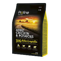 Корм Profine Dog Adult Chicken Potatoes сухой с курицей и картофелем для взрослых собак 3 кг UT, код: 8451542